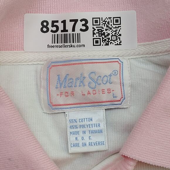 Vintage 90s MOD Blank Stripes Sweatshirt Womens L 20x24 Pink - Picture 7 of 9